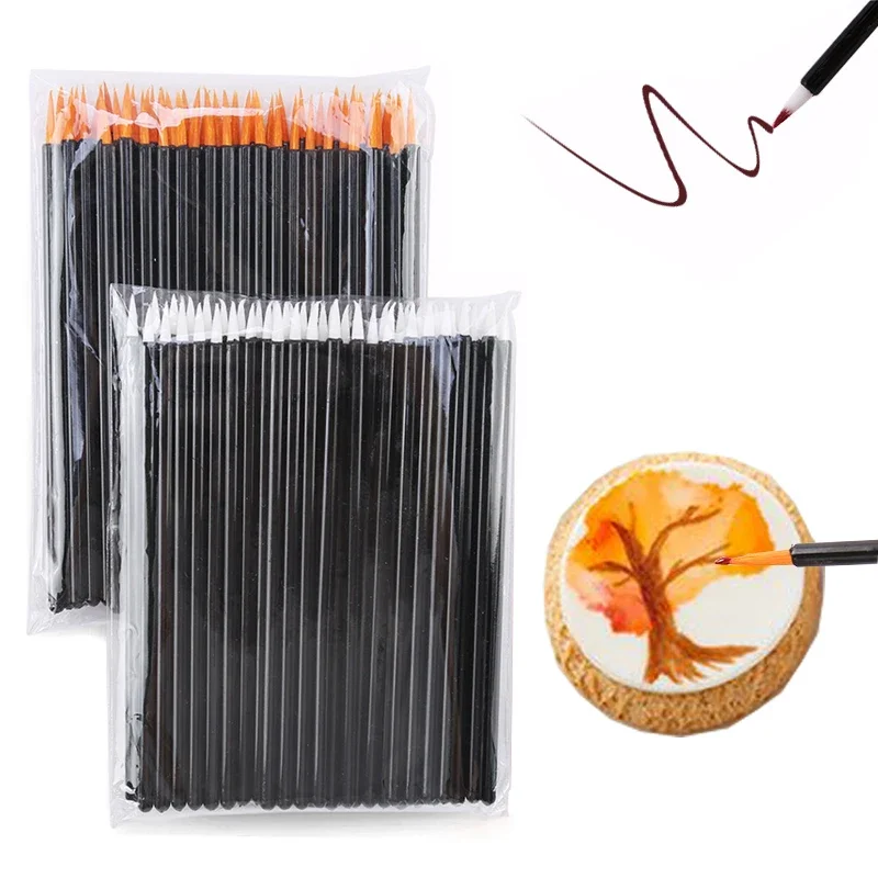 Cake Decorating Brush 50pcs Reusable Fondant Cake Design DIY Tool Sugar Craft Cookie Decorating Pen Pastry Painting Art Biscuit Color