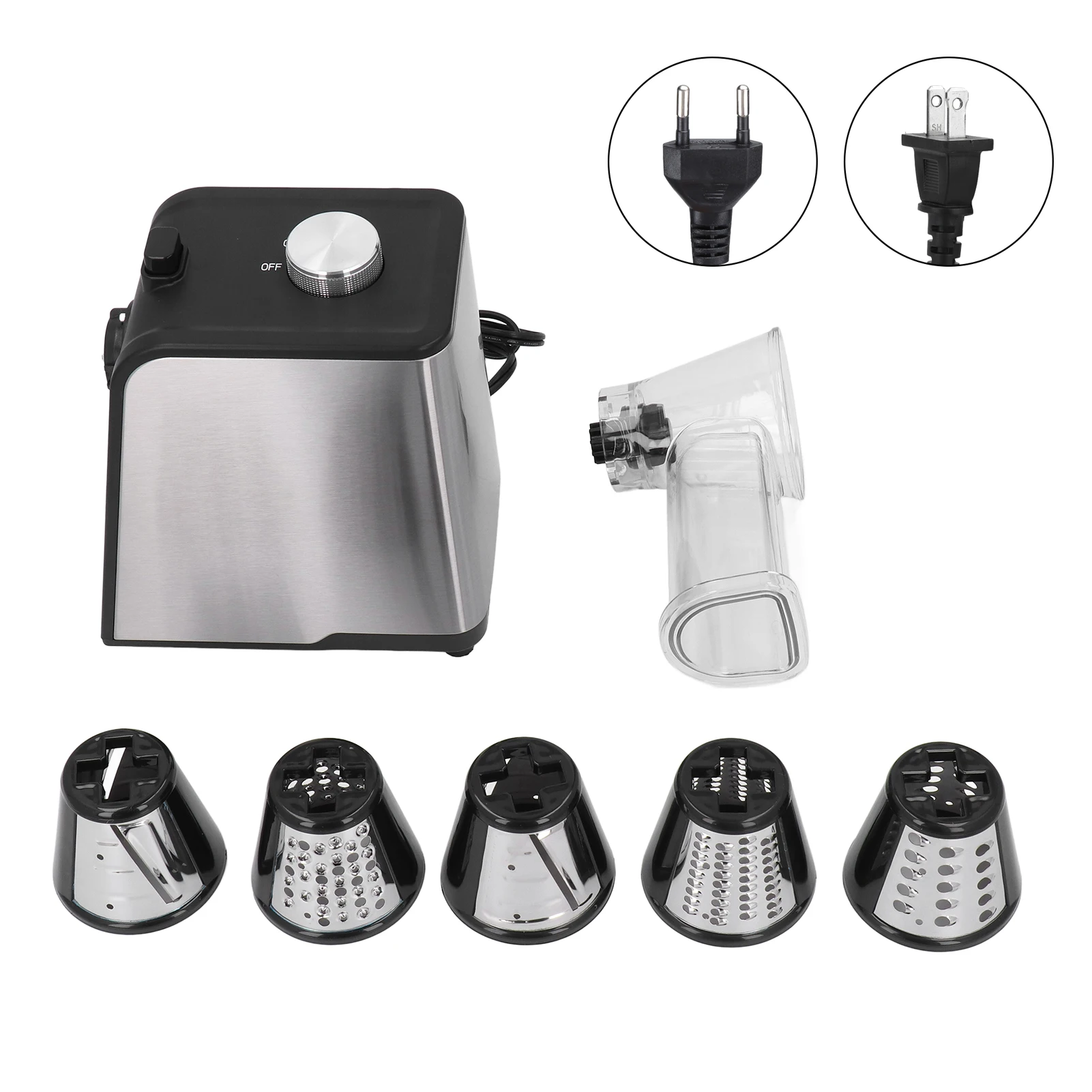 5 In 1 Electric Vegetable Cutter 250 W High Power One Touch Control Rotary Electric Shredder with Handle for Potato