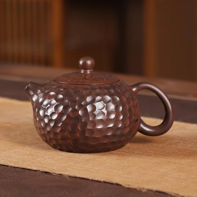 250ml Authentic Purple Pottery Teapot High-grade Ceramic Tea Set Handmade Ball Hole Filter Xishi Pot Chinese Beauty Tea Infuser