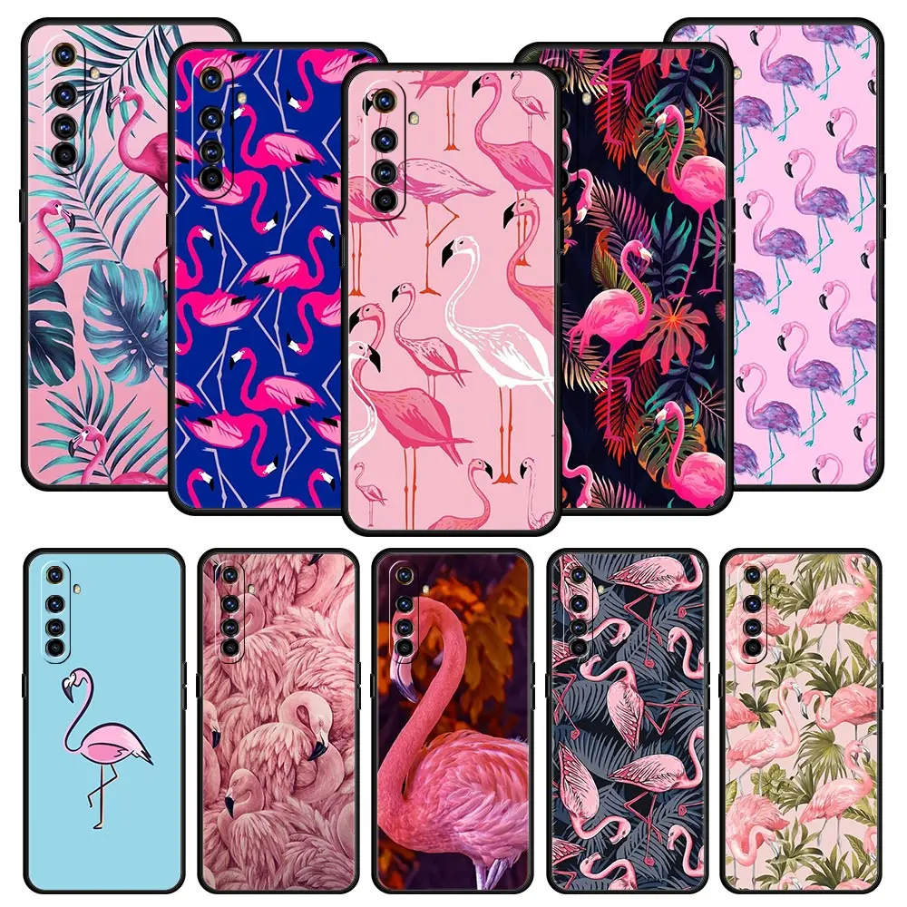 Pink Red Flamingo Soft Silicone Phone Case - Stylish Black Cover