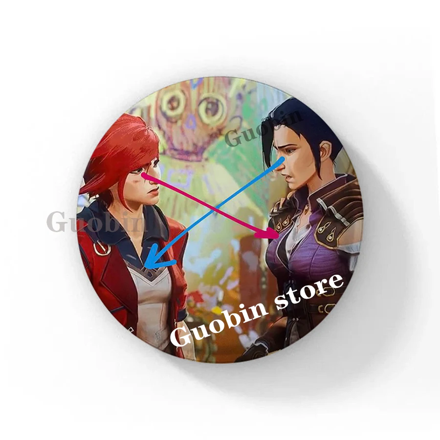 Enamel Pins 58mm Arcane Jinx Soft Button Pins Runaway Loli Brooch Badge Bag Accessories Gamer Collect Friends Gifts