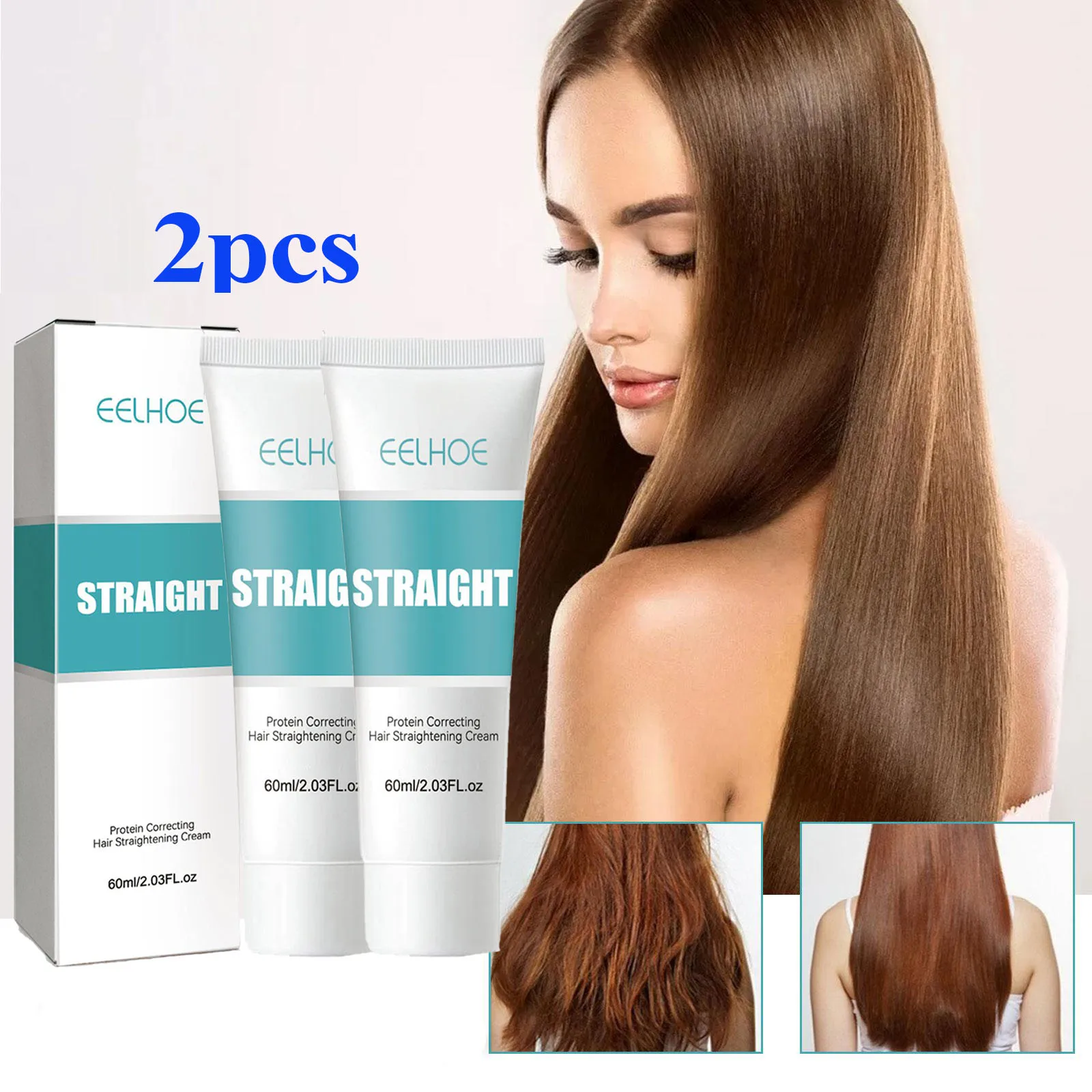 Keratin Hair Cream 2pcs*60ml For Damaged Hair Treatment Straightening