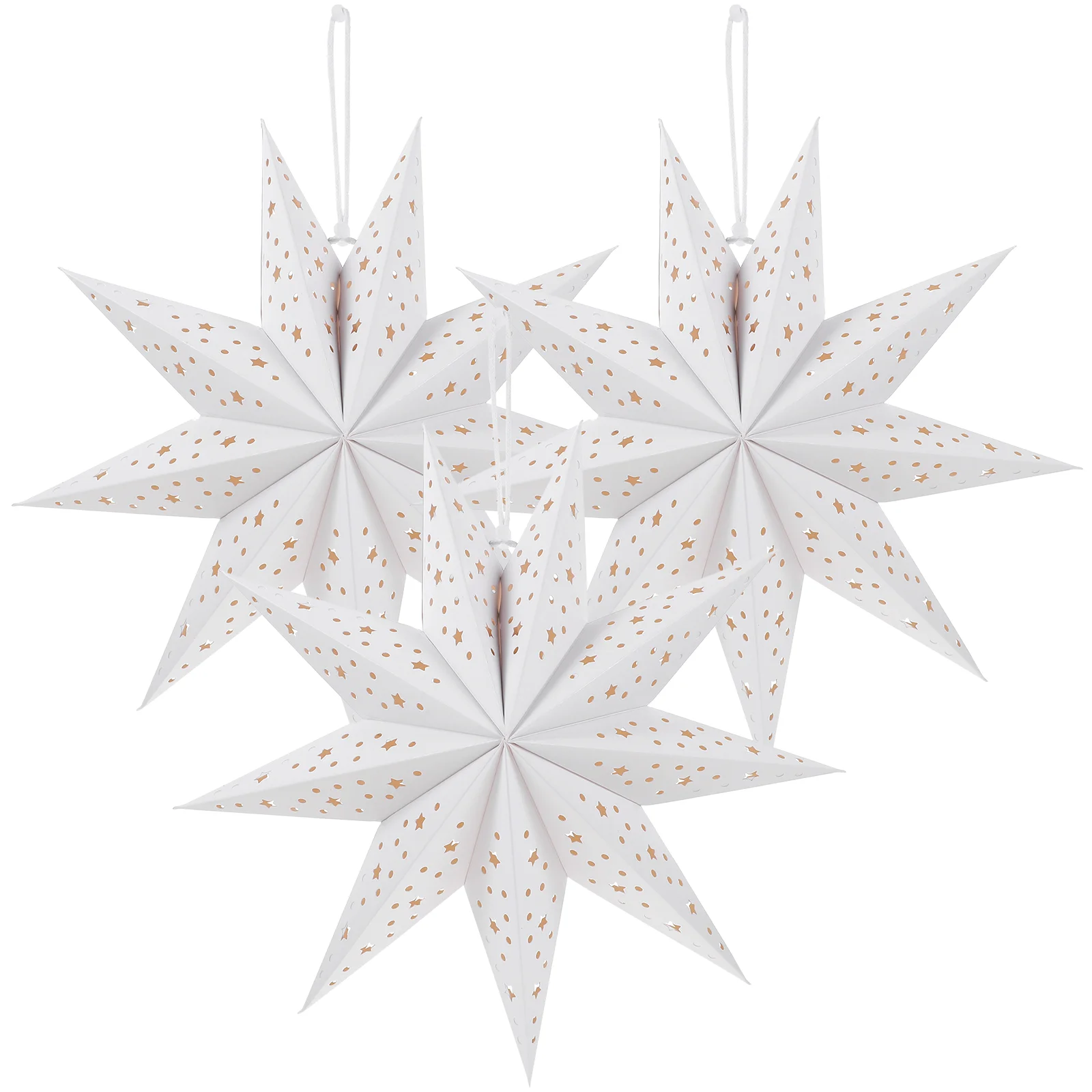 

Nine Pointed Star Paper Lantern Christmas Pendant Lampshade Accessory For Decorative Covers Shades Out Door