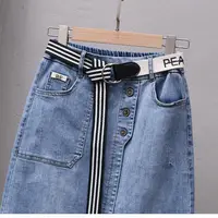 Spring Summer New Irregular Denim Skirt For Women Elastic High Waisted A-line Buttocks Wrapped Skirts For Women Casual Clothing - Image 6