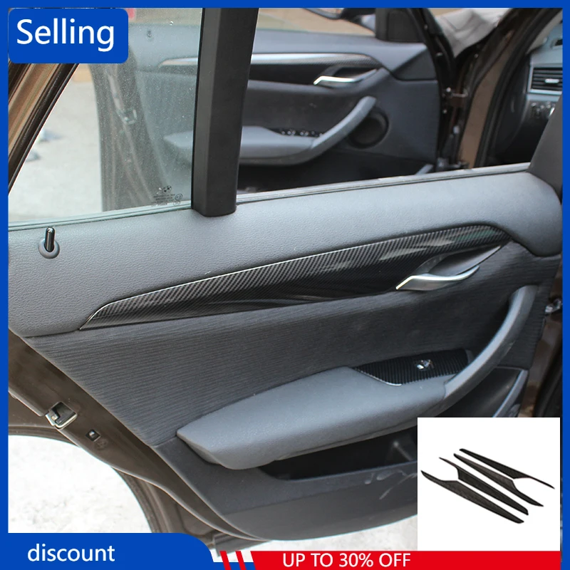 

4 Pcs Carbon Fiber ABS For BMW X1 F84 2011-2015 ABS Car Interior Door Panel Cover Trim Accessories qww