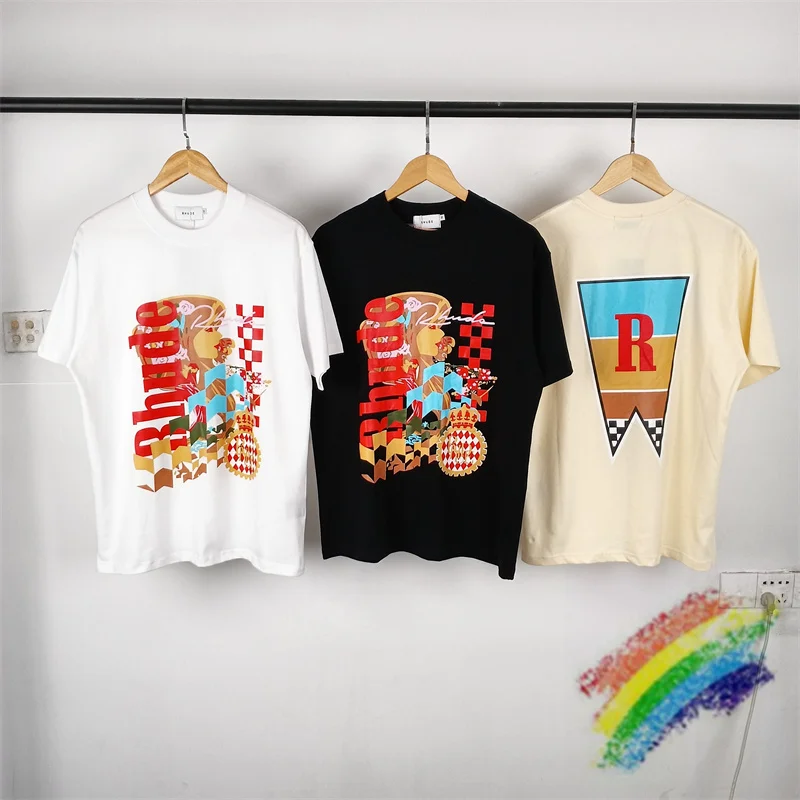 

Racing Letter R Rhude Racing T-Shirt Men Women Casual T Shirt Tops Tee