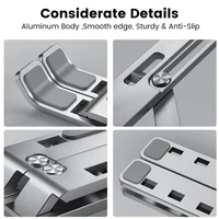 Держатель для ноутбука из алюминиевого сплава, регулируемая складная портативная подставка для ноутбука, кронштейн для подъема, охлаждающий держатель, нескользящий — изображение 4