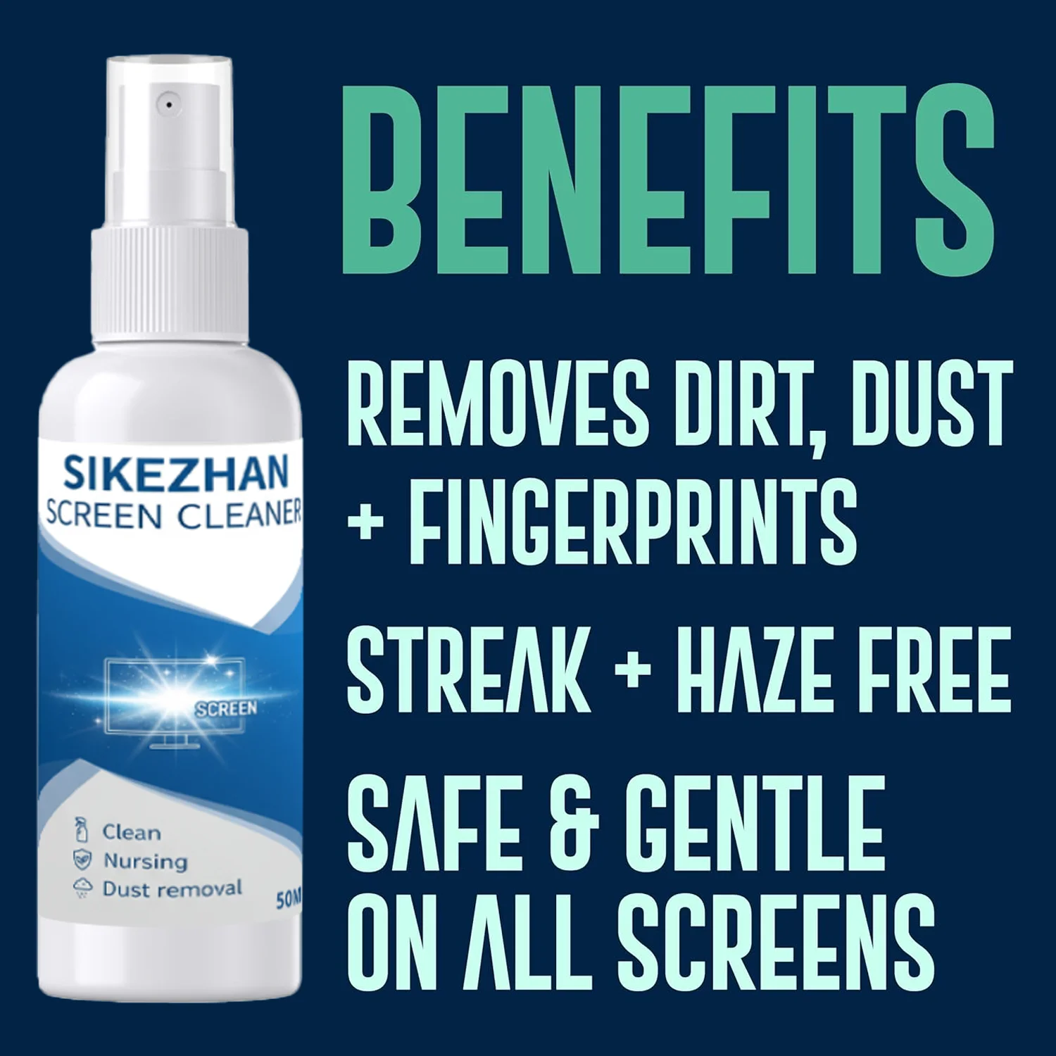 Streak-Free Anti-Static Screen Cleaning Spray for Fingerprints & Dust Removal