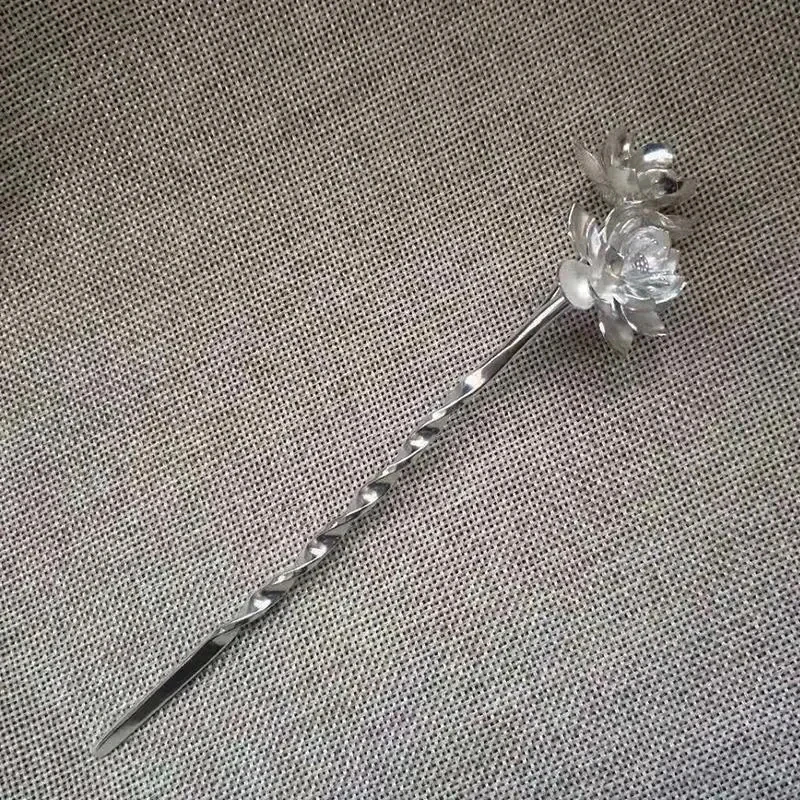 디자이너 원래 새로운 연꽃 분열 공예 머리핀 복고풍 클래식 절묘한 매력 숙녀 보석 실버 주얼리