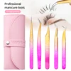 5 Eyelash tweezers Eyelash Extension Tweezers Eyelash Volume Tool Strap Pack Stainless Steel Eyelash Extension Tweezers Sharp Ey 1