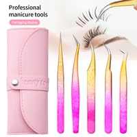 5 Eyelash tweezers Eyelash Extension Tweezers Eyelash Volume Tool Strap Pack Stainless Steel Eyelash Extension Tweezers Sharp Ey 1