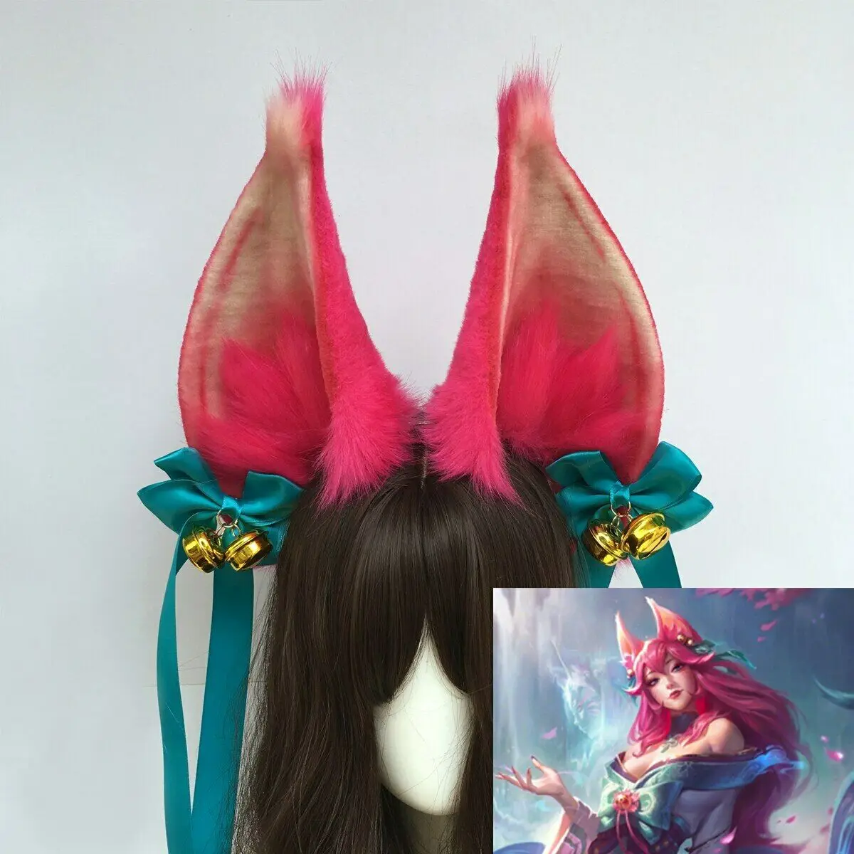 

New Hand Made 2020 New LOL The Nine-Tailed Fox Ahri Cosplay DIY Ears Hairhoop Hairbands Headwear For Costume