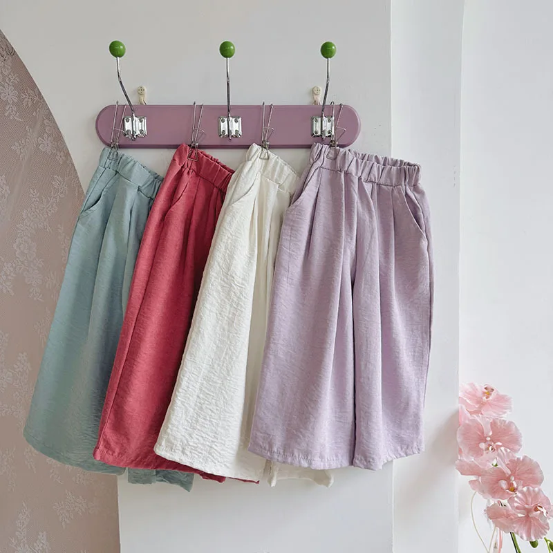 2-10T Toddler Kid Baby Girl Clothes Spring Summer Cotton Infant Girl Pant Elegant Loose Casual Trousers Soft Outfit