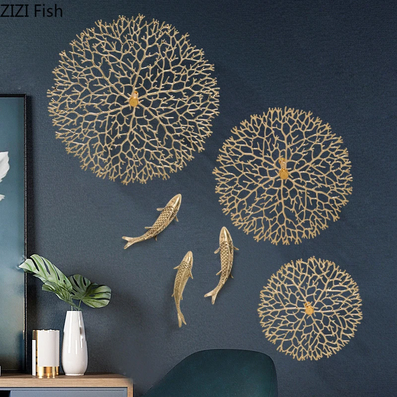 diamant audit Verdienen Eenvoud Muur Decoratie Geluk Coral Karper Lotusblad Hangen Ornamenten Koper  Hanger Achtergrond Display Amerikaanse Rustieke Home Decor|Windgongen en  hangende decoraties| - AliExpress