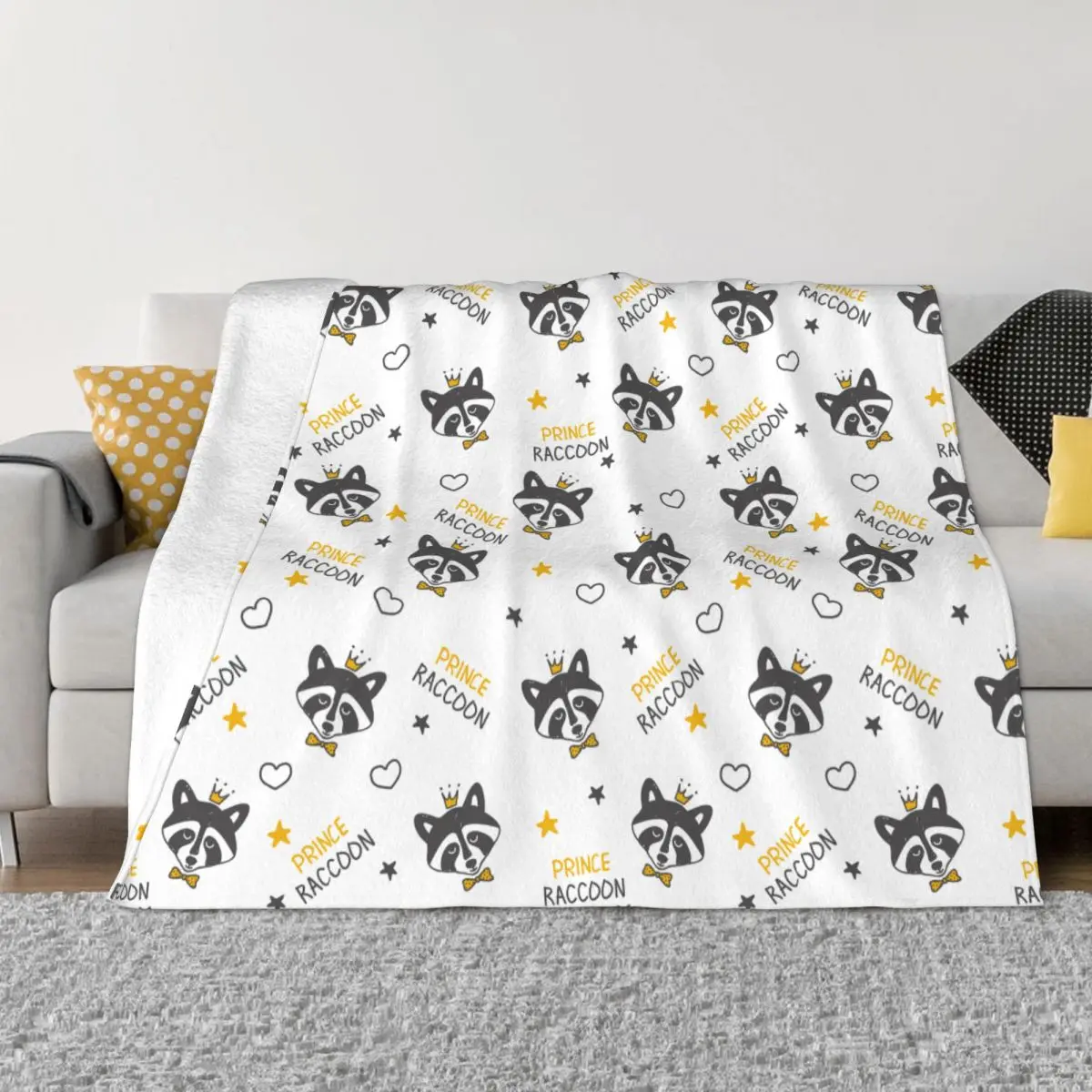 

Raccoon Cartoon Cute Blankets Coral Fleece Plush Textile Decor Breathable Soft Throw Blankets for Bedding Outdoor Bedspreads