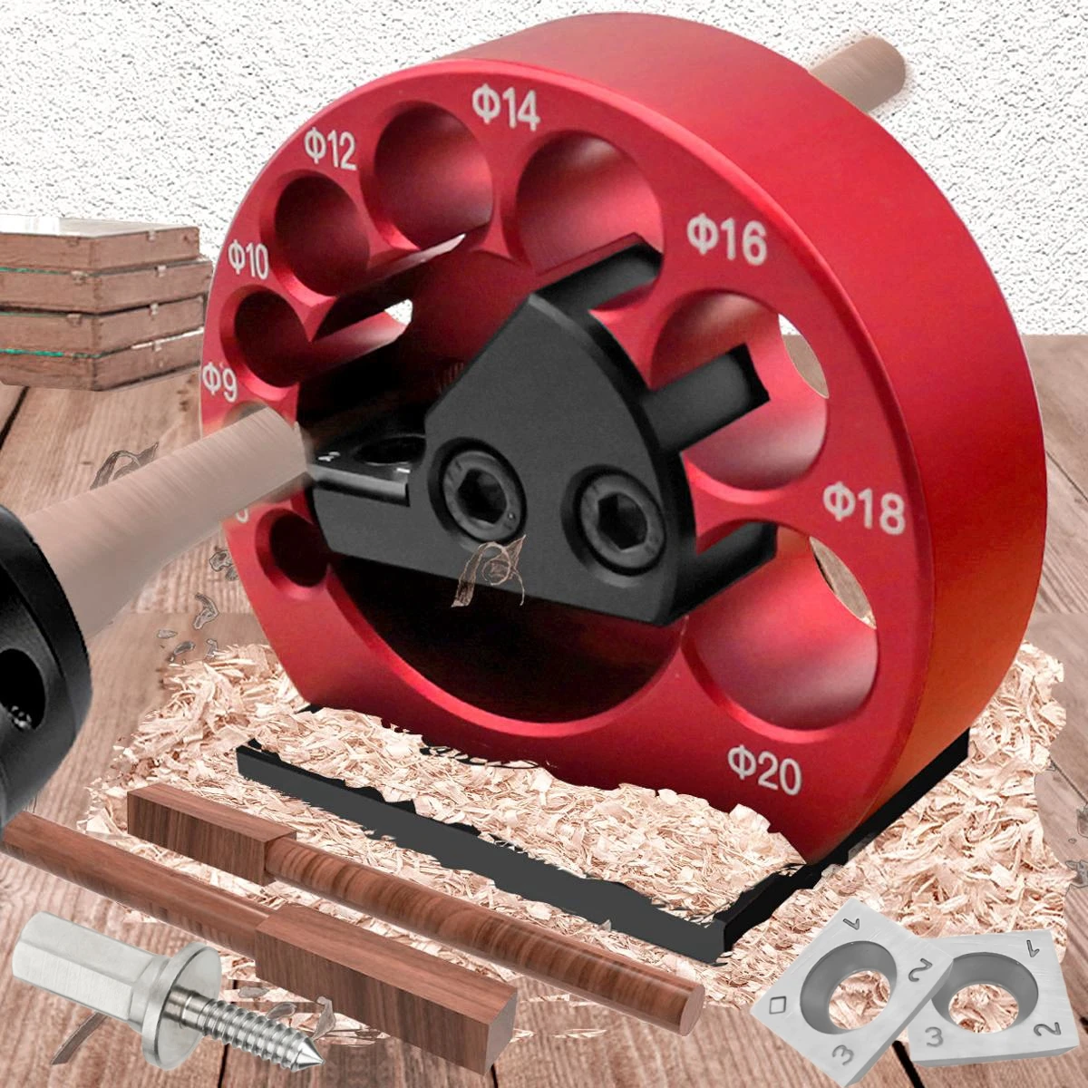 Kit Per Fare Tasselli In Legno - 8 Fori Da 8mm A 20mm Con Inserti In Metallo Duro Sostituibili - Foto 5