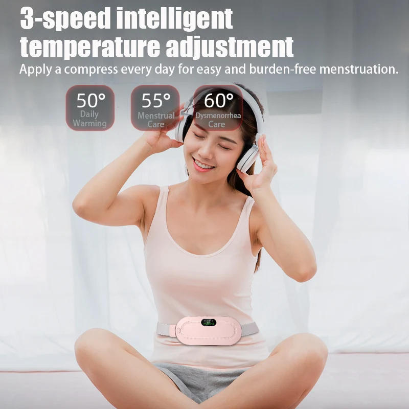 Heated Pads Menstrual Heating Pad Abdominal Massager Smart Warm Palace Belt Waist Vibration Massage Device for Belly Pain Relief