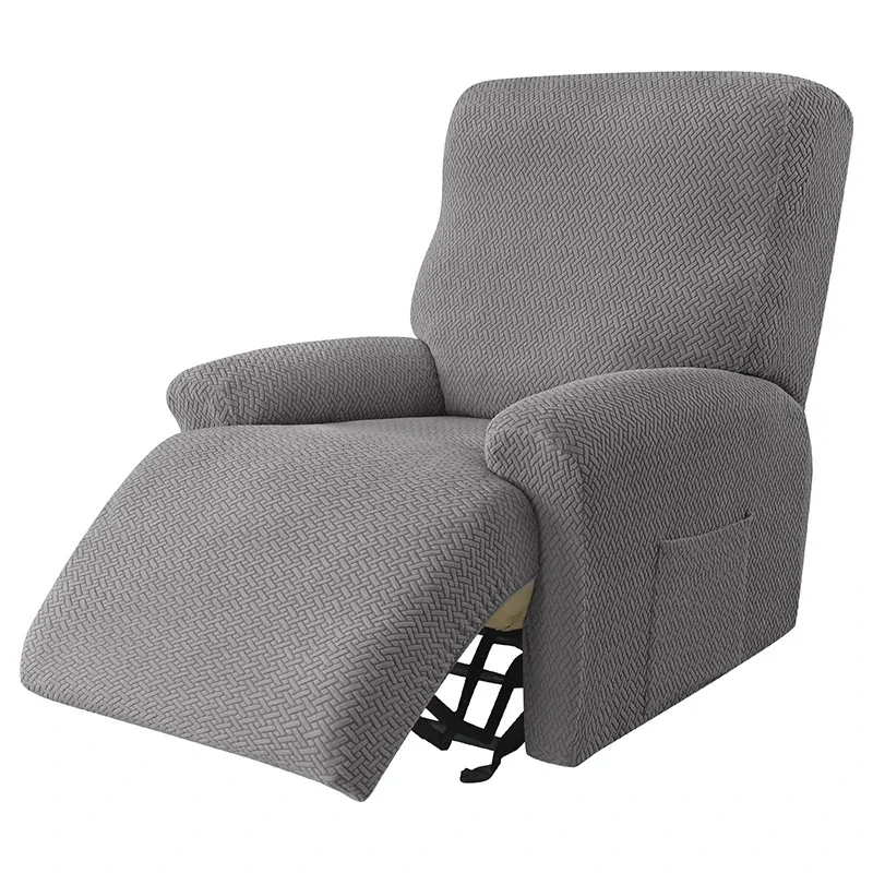 Recliner Chair Cover Stretch Thick Soft Recliner Slipcover Jacquard Sofa Couch Armchair Cover 4 Separate Piece Elastic Protector 6