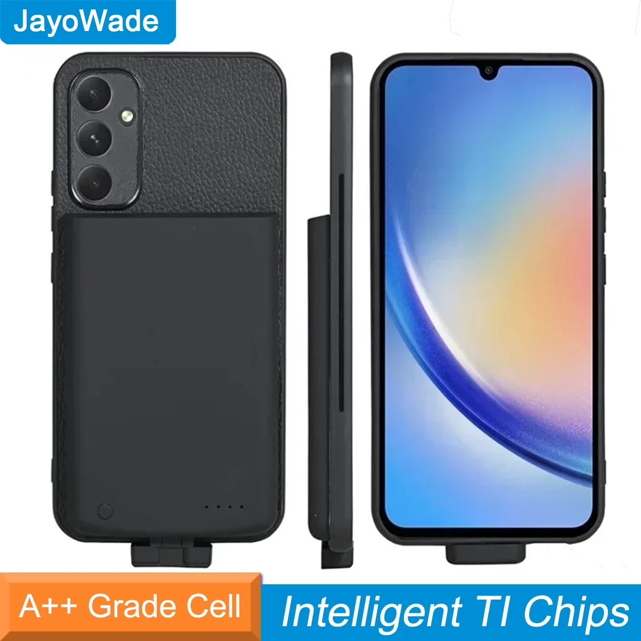 삼성 갤럭시 A34 5000mAh 배터리 충전 케이스 파워 뱅크 폰 커버, 삼성 A34 5G 호환, 배터리 수명 연장
