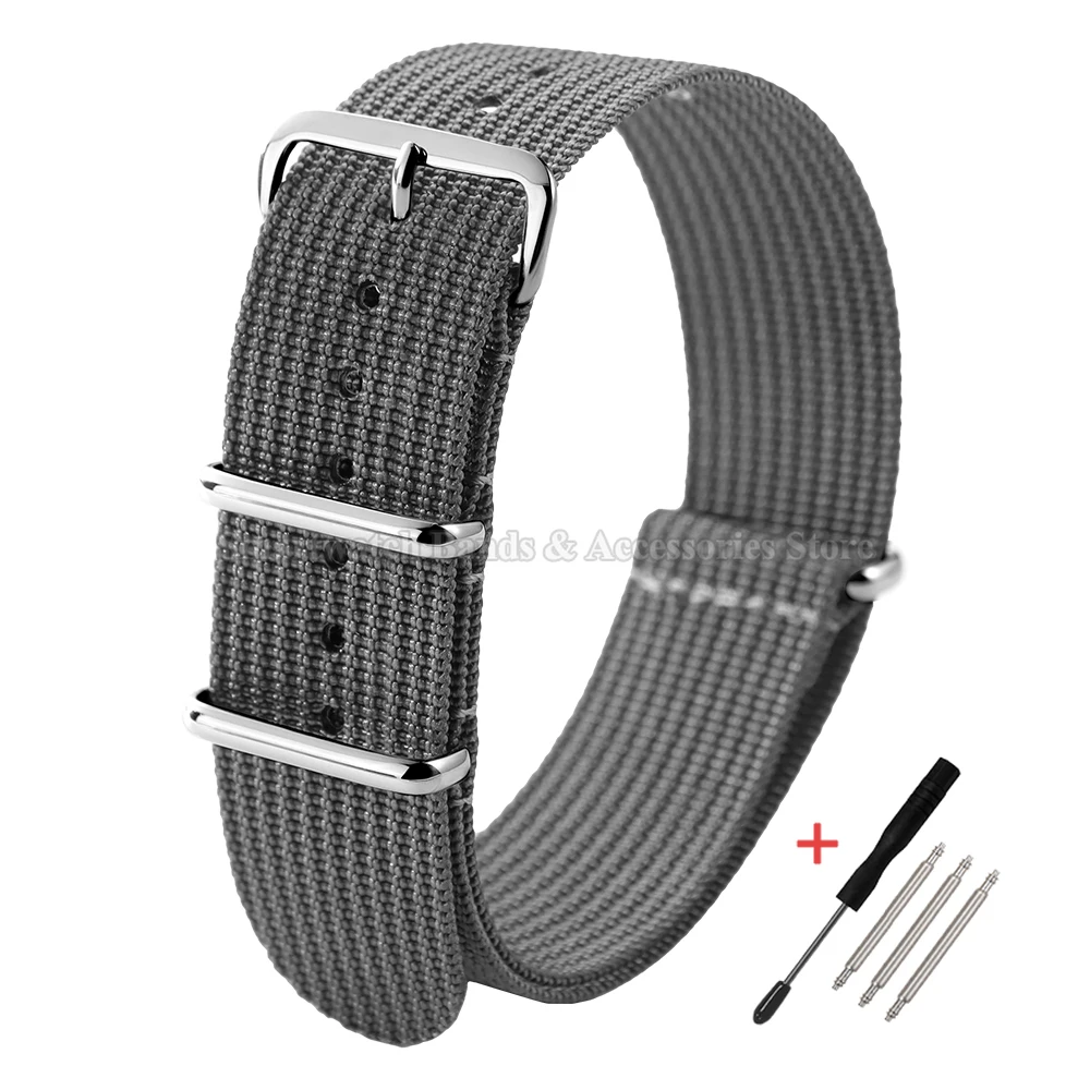 Ribbed Nylon Military Sport Watch Strap - Universal Wrist Band