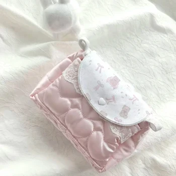 Portafoglio Multistrato Coreano Creativo a Pois con Motivo Cuore, Porta Passaporto, Borsa per Carte da Viaggio, Borsa Multifunzionale per Documenti, Regalo