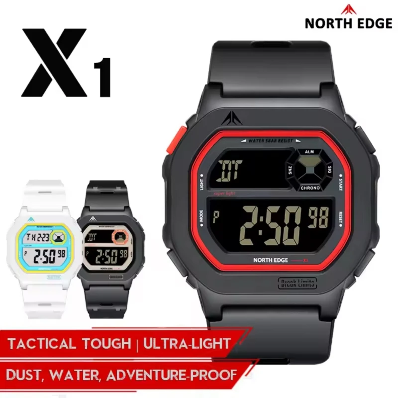 NORTH EDGE X1 Waterproof Sports Watch with Digital Display and Multifunctional Features