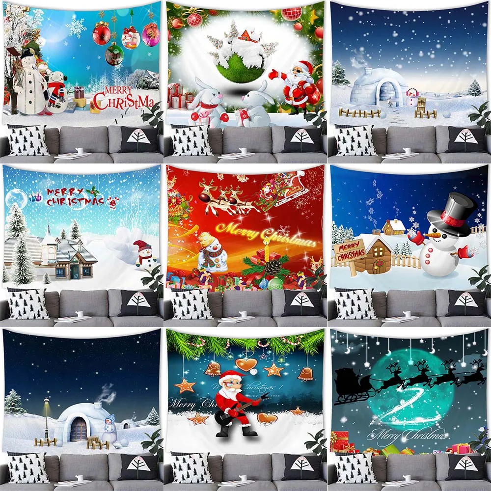 

Украшение для дома Рождественский гобелен Лось Снеговик узор фон для стены