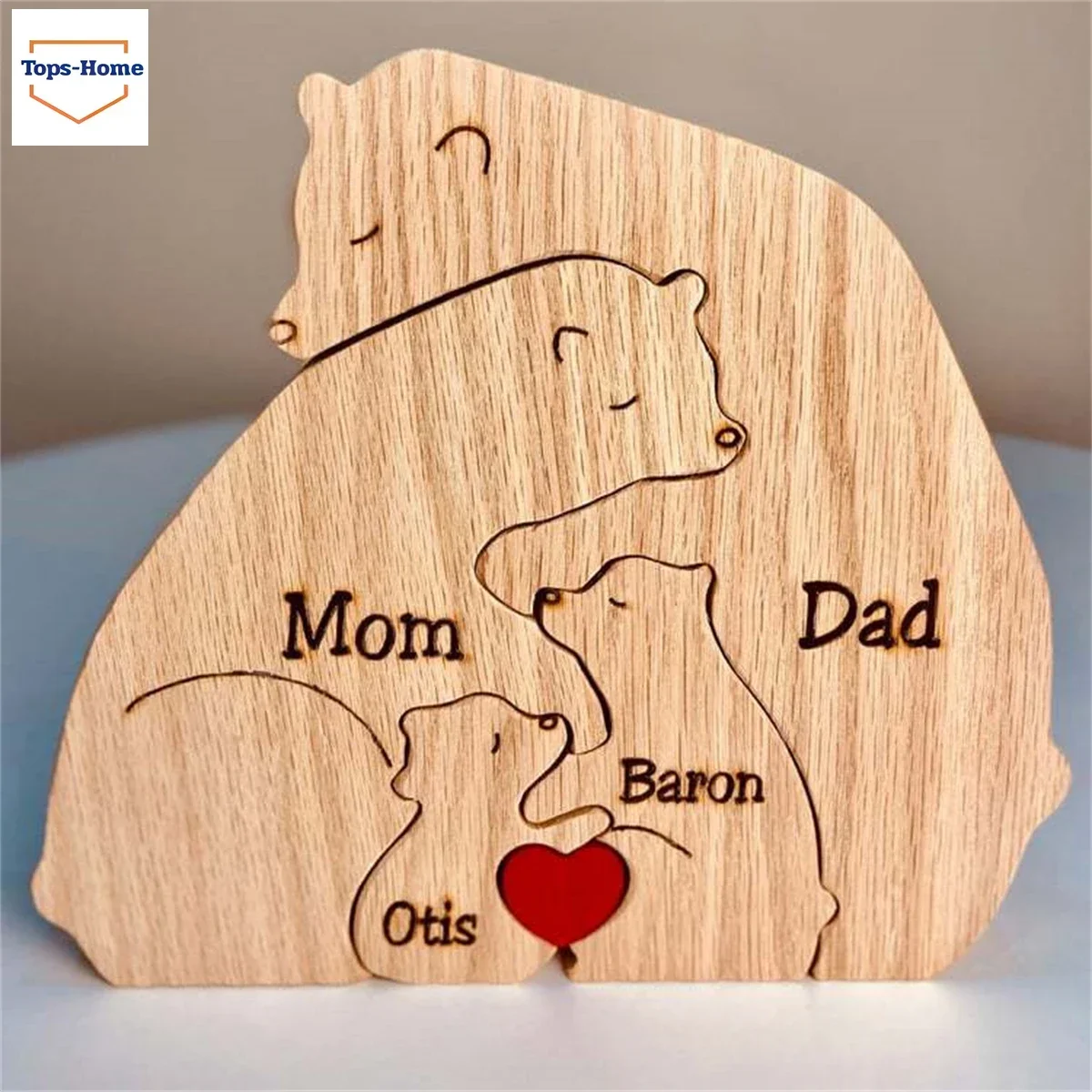 Incisione gratuita personalizzata che abbraccia orso famiglia Puzzle in  legno personalizzato regalo di compleanno di natale nome di famiglia  scultura 2-9 nomi - AliExpress