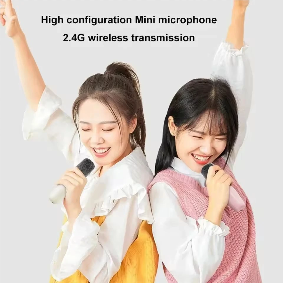 K12 Karaoke Machine Portable Bluetooth 5.0 PA Speaker System with 1-2 Wireless Microphones Home Family Singing Children's Gifts 3