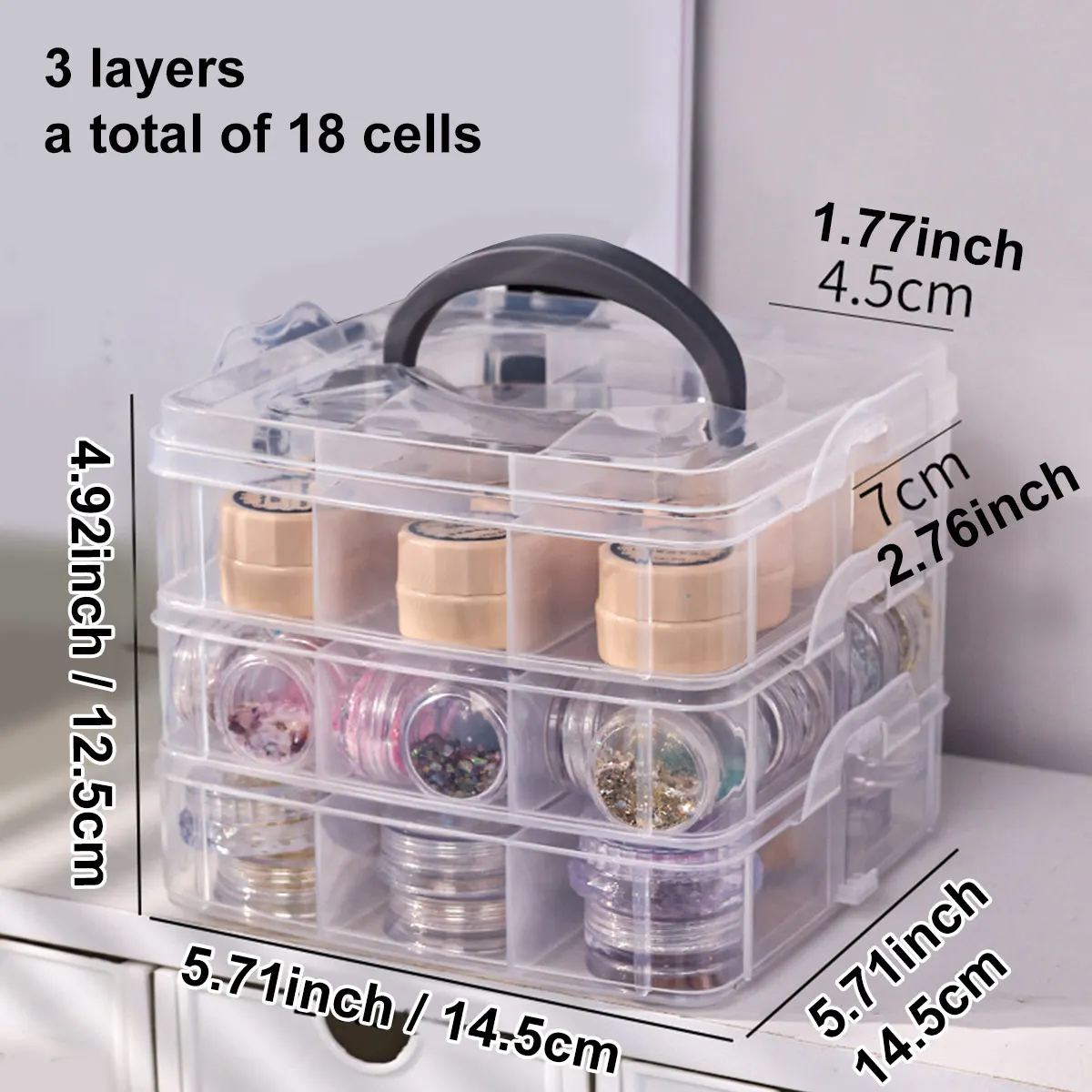 Stapelbare, abgedeckte Aufbewahrungsbehälter, Schmuck, Accessoires, Spielzeug, Nähzubehör, Klebeband-Aufbewahrungsboxen, aufsteckbare Tablettbehälter