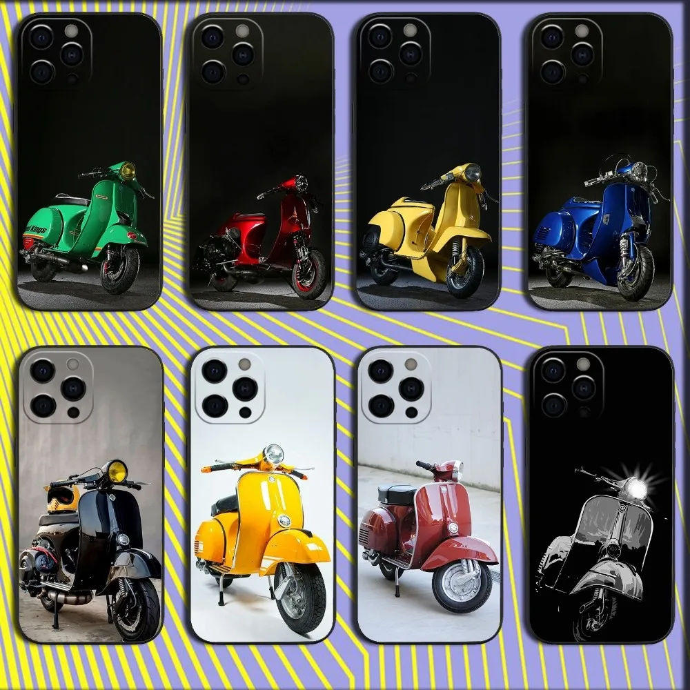 Sleek V-Vespa Scooter Moto Soft Black Phone Case