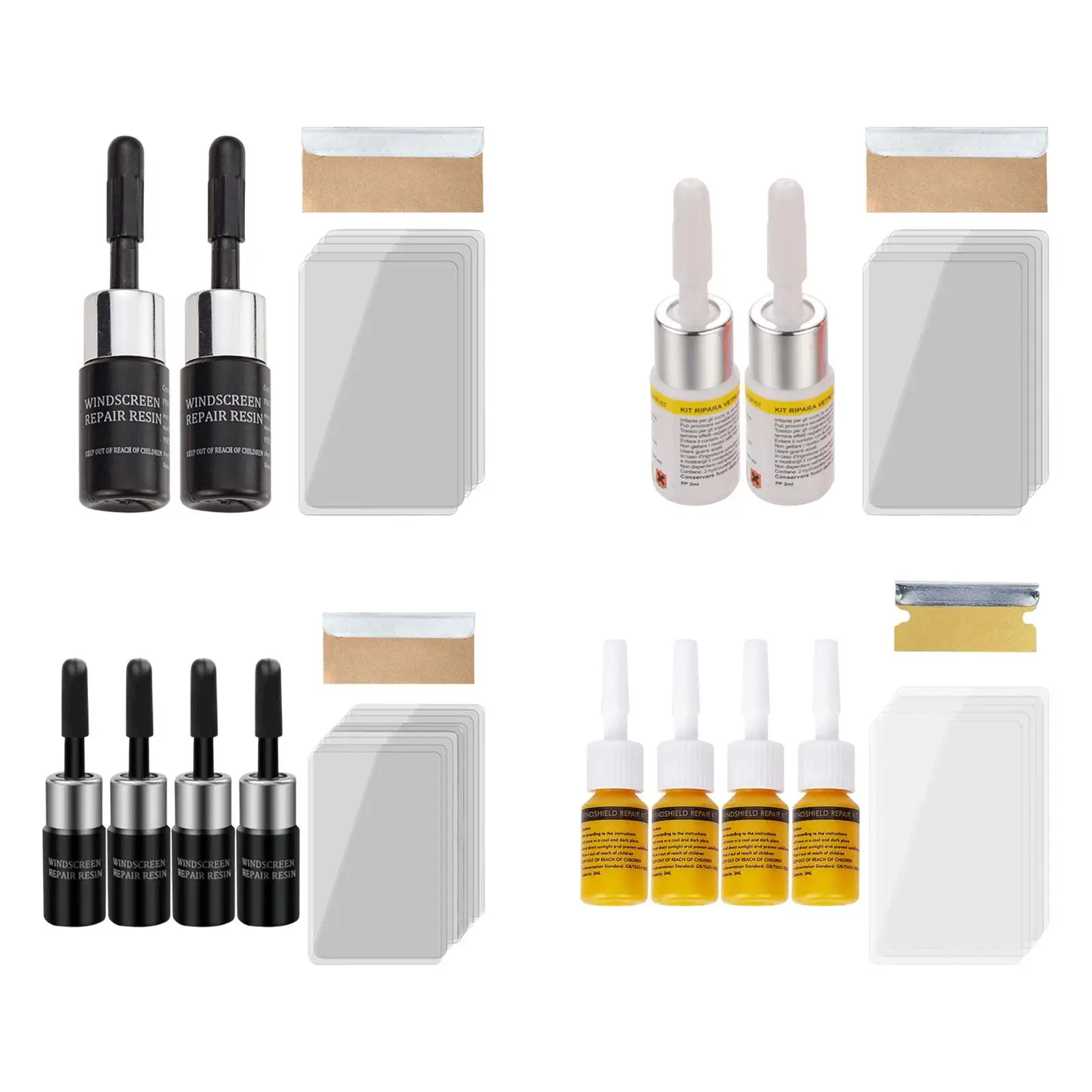 

2Pcs Windshield Crack Repair Kit Window Glass Liquid Repair Set Vehicle Windscreen Tool Automotive Nano Fluid Glass Filler
