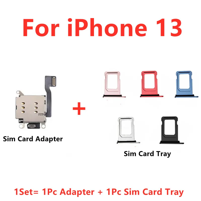Parti Di Riparazione Dual Sim Card Reader Connector Ribbon Flex Cable Per Iphone 13 Sim Card Vassoio Slot Holder