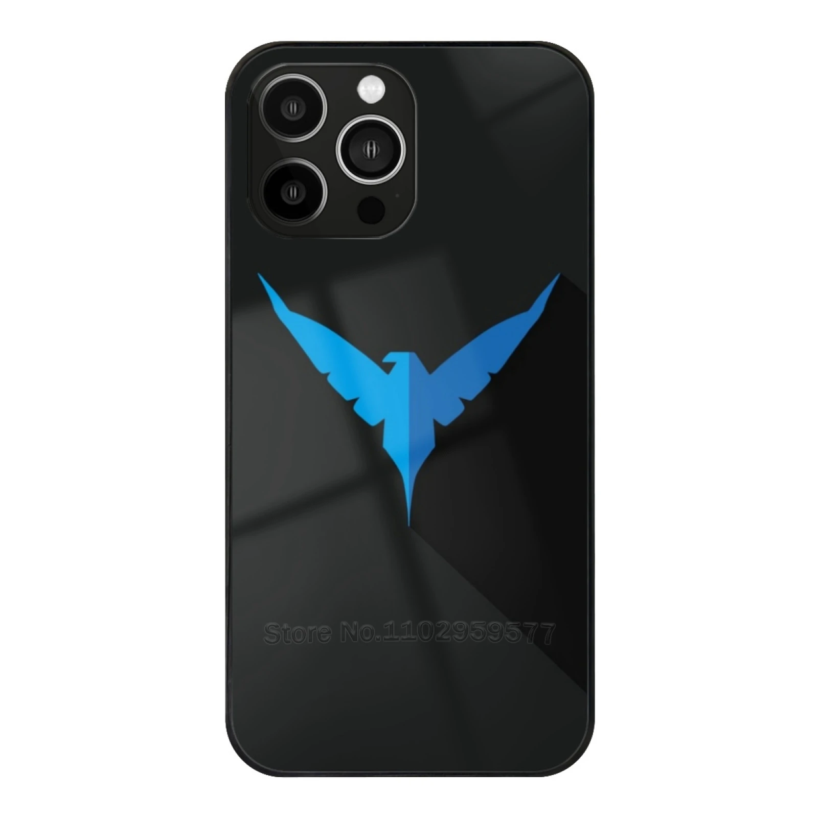 

Nightwing Logo Design / Background Glass Phone Case For Iphone 15 14 11 12 13 Pro Xr X 7 8 Xs Max 6S 5S Plus Cover Nightwing