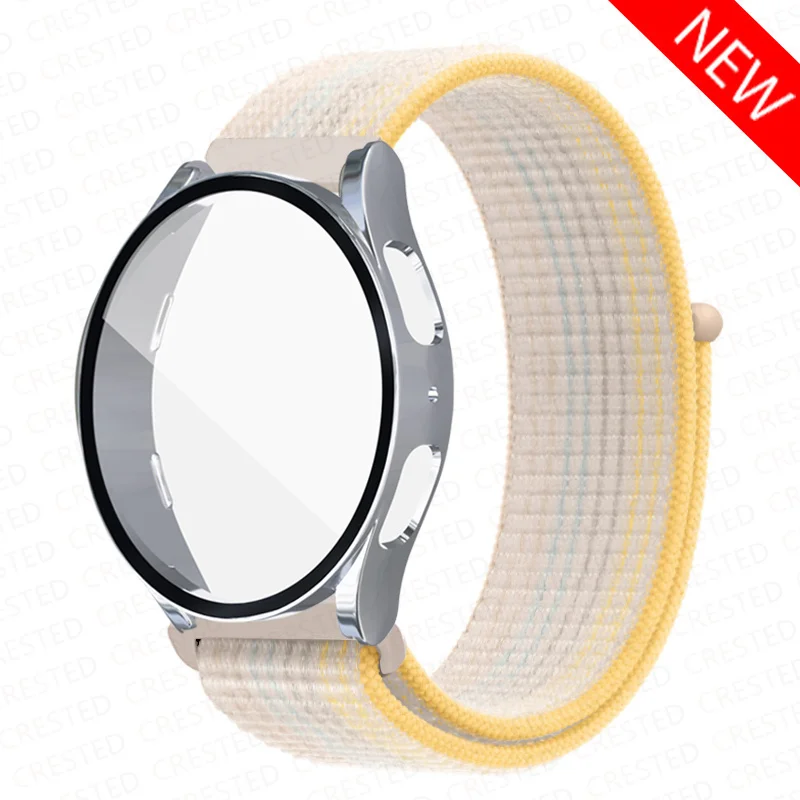Custodia + Cinturino Per Samsung Galaxy Watch 5/5 Pro 45Mm 44Mm 40Mm Bracciale 20Mm Cinturino In Nylon Galaxy Watch 4/4 Classic 46Mm 40Mm Band