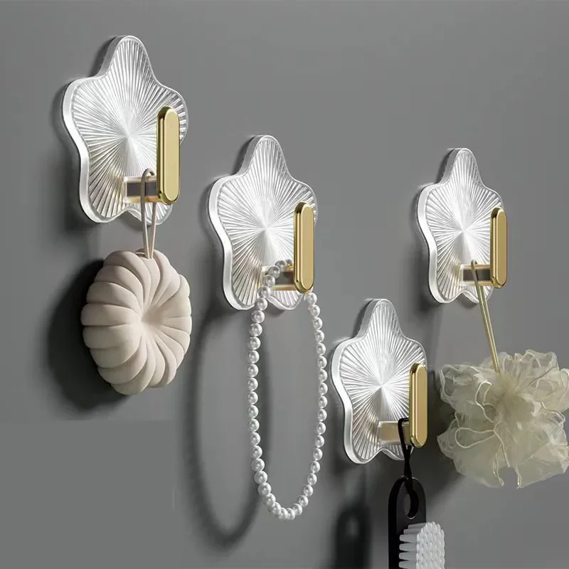 

40pcs Strong Key Hanger Non Marking Patch Wall Hook Non Punching Shelf Buckle transparent Wall Hanging Buckle Adhesive Patch