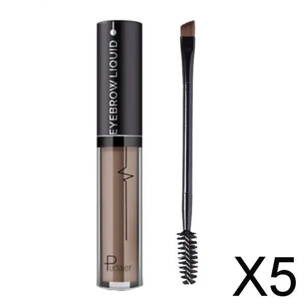 

5 стойких тонированных жидких гелей для бровей с защитой от пятен, с кистью, 4,5 мл, коричневого цвета