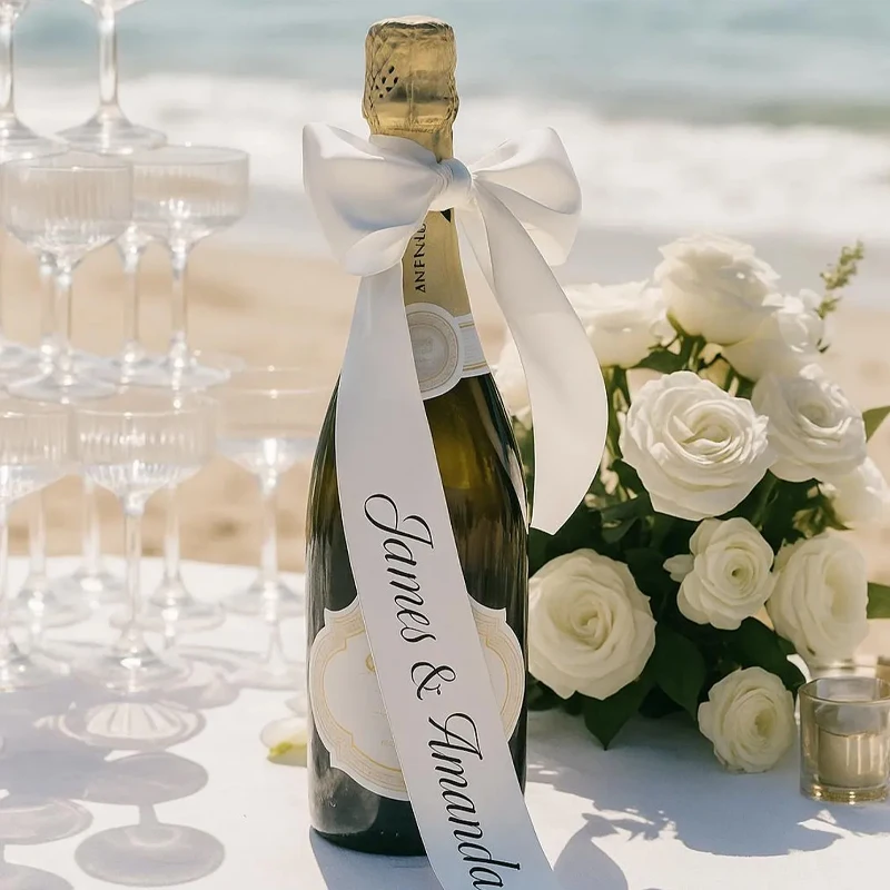 5 Stück personalisierte Hochzeitsband Champagnergläser & Stühle Dekoration Junggesellenabschied Brautparty Zubehör Paar Geschenk