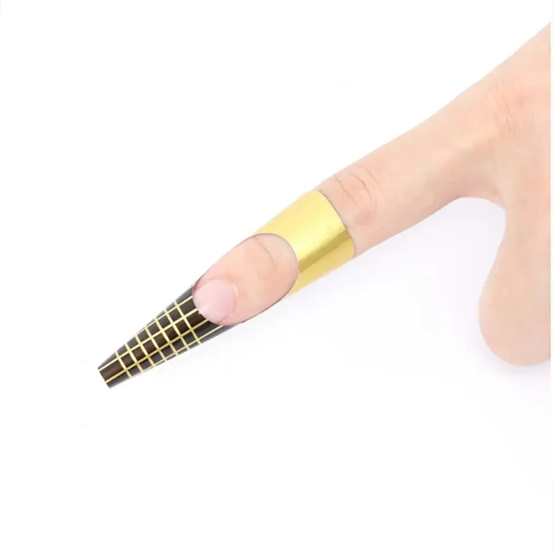 100pcs Nail Art Form French Acrylic UV Nail Gel Tips Extension Forms Guide Stickers Nail Building Gel Curl Forms Mold Manicure Best Sellers In Beauty & Health