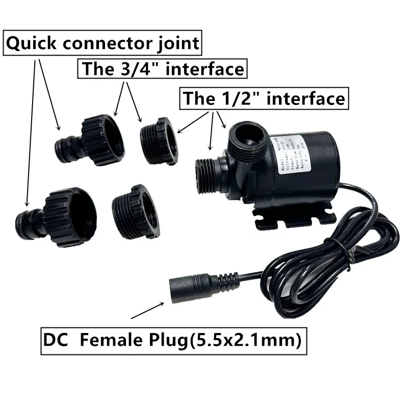 Super Quiet DC Brushless Pump 12V/24V 800L/H Quick Connector Aquarium Circulation Pump Waterproof Solar Submersible liquid transfer pump submersible booster pump