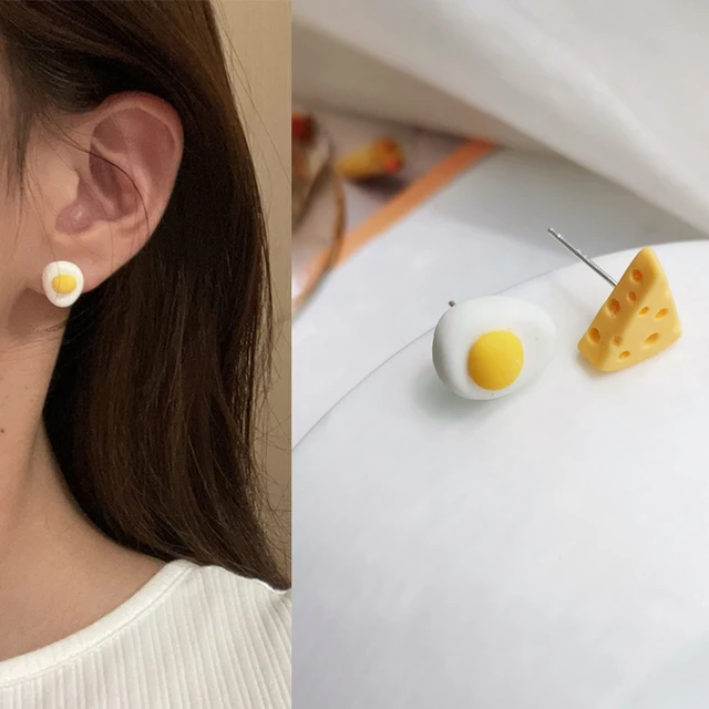 Trend Asymmetric Hollow Heart Earrings for Women 2021 Beautiful Girl Cute Party Jewelry Korean Yellow Blue Stdu Earrings Cheese