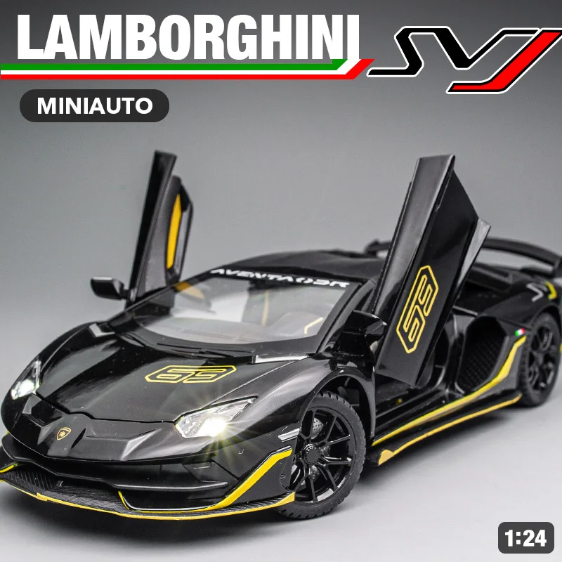 

KIDAMI 1:24 Lamborghini SVJ Alloy Die-cast Car Model Pull Back Car Children's Toy Car Boys Kids Gifts Car Decoration