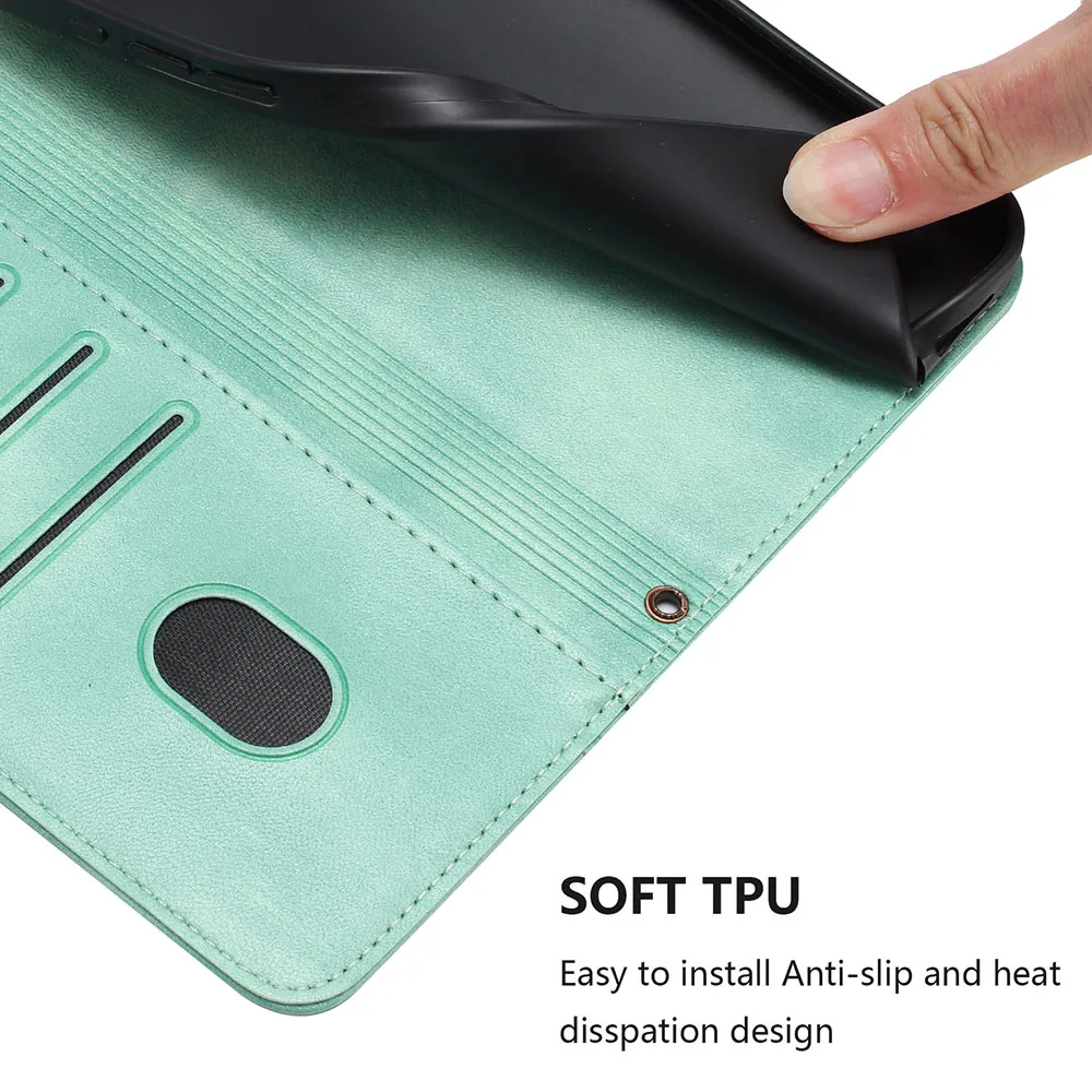 Leather Wallet Flip Phone Case - Elegant and Durable Back Cover