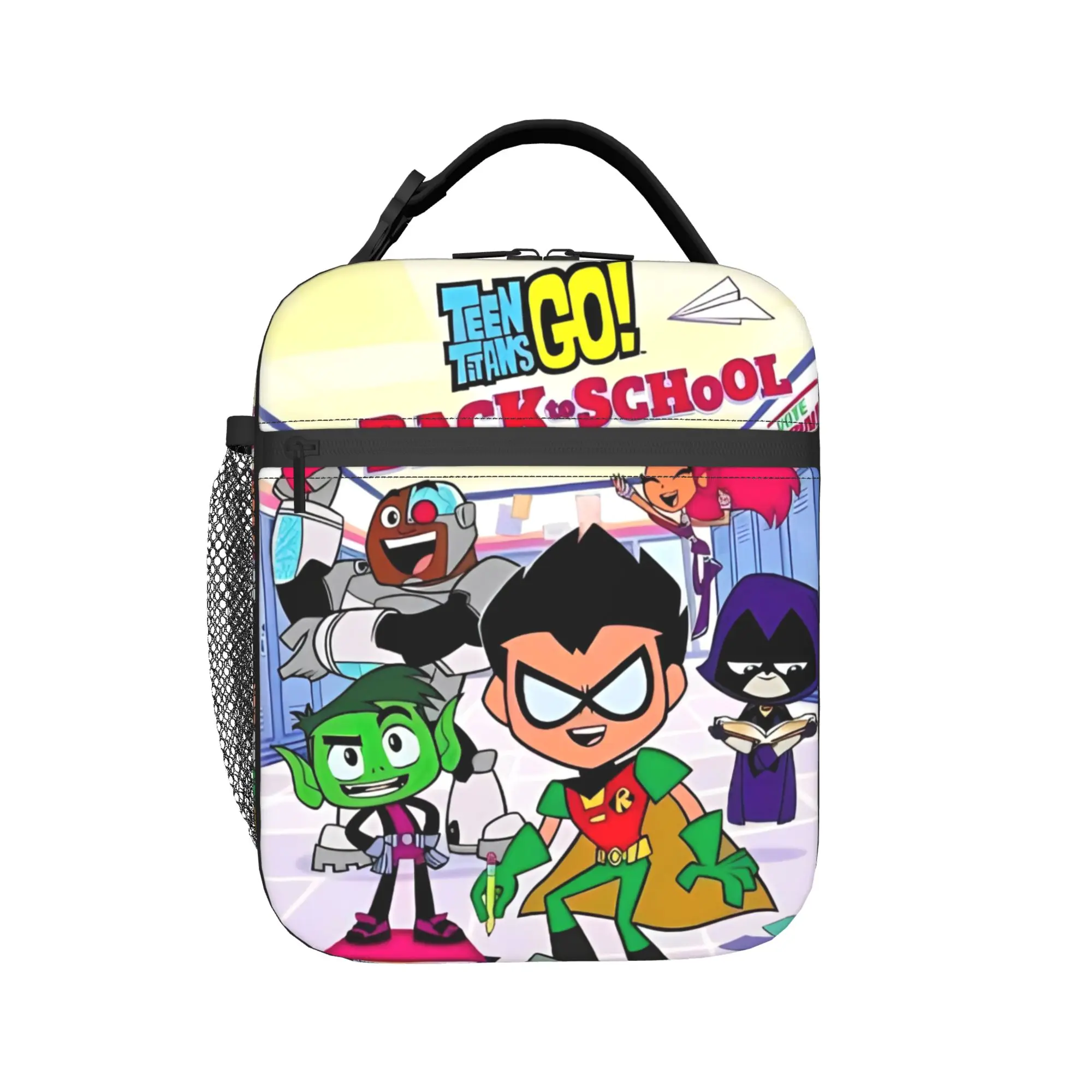 Teen Titans Go Team Comic Isolierte Lunchtasche, Thermotasche, wiederverwendbar, Essensbehälter, tragbare Tragetasche, Lunchbox für Männer und Frauen, Büro – Detail 1