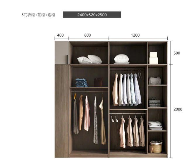 furniture24-eu Wardrobe with Sliding Doors / Bedroom Cabinet