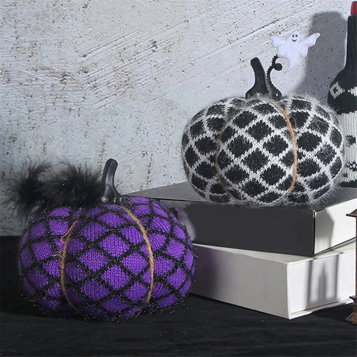 Halloween Pumpkin Pillow Decor 3D Pumpkin Throw Pillow Plush Pumpkins Decorations for Fall Bedroom Home Black