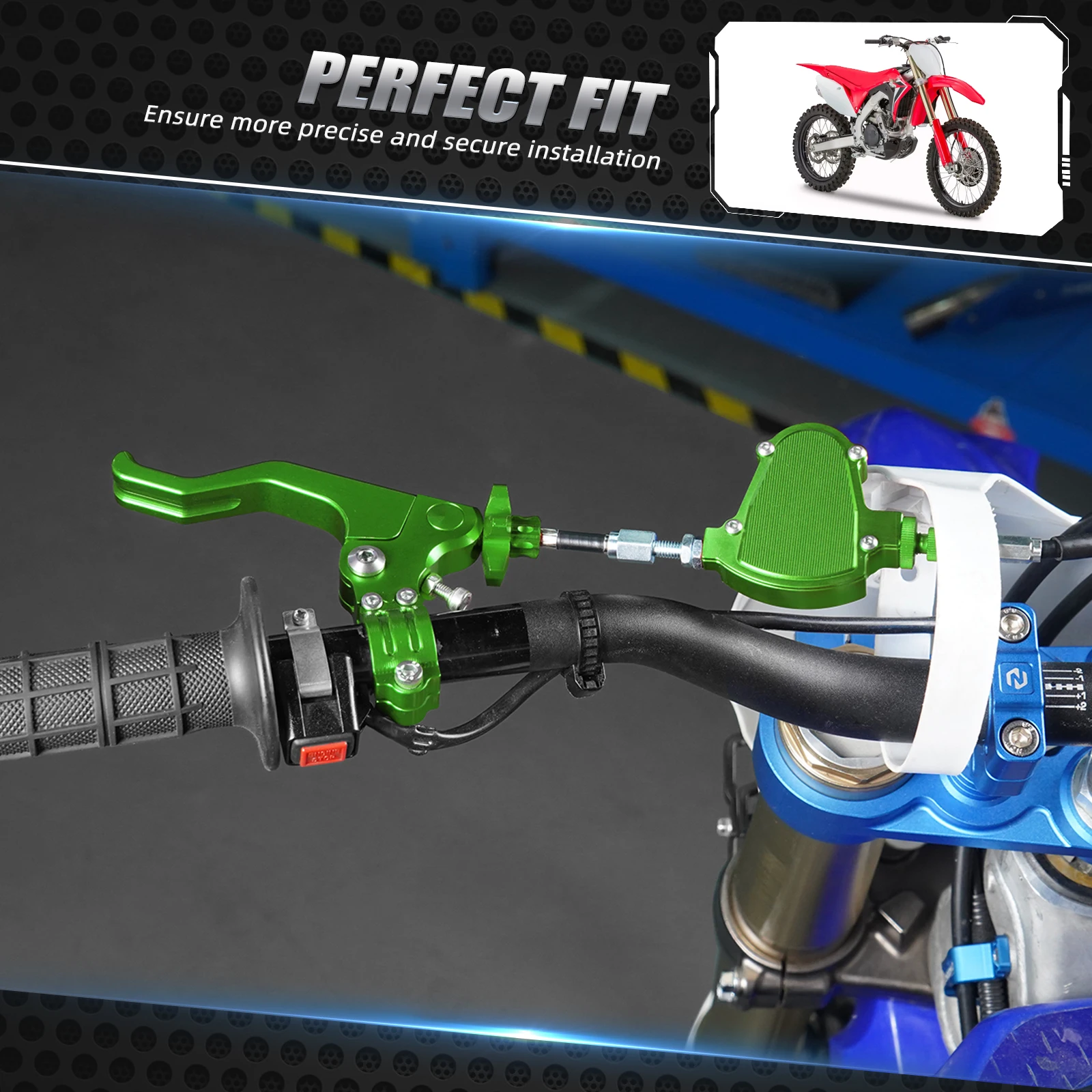 Für Kawasaki KX 65 80 85 125 250 250F 450F KXF 250 450 KDX KLX 125 250 CNC Short Stunt Kupplungshebel Easy Pull Cable System Kit – Detail 7