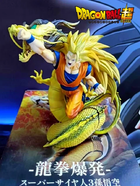 Q Version Dragon Ball Z Figure Ssj3 Goku Action Figures Dragon Fist  Explosion 14CM PVC GK Statue Collectible Model Toys