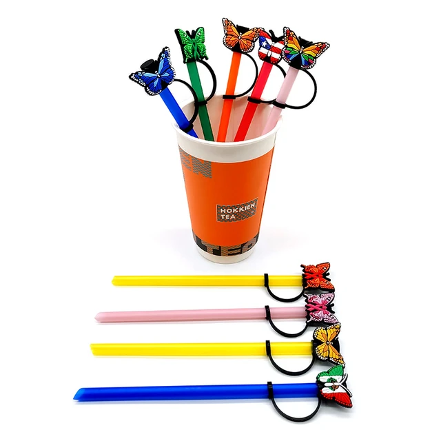 Reusable Dinosaur Straws, Straw Toppers Dinosaur, Pvc Straw Topper