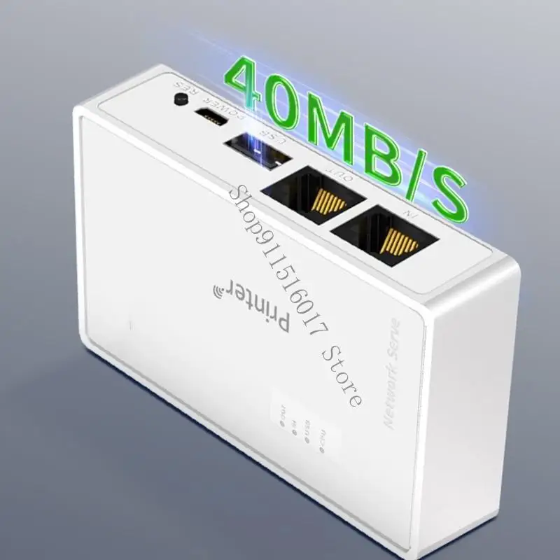 USB Wireless Print Server 10/100Mbps Convert USB Printer Wireless WiFi Ethernet Networking Printer Sharing Device 45BA